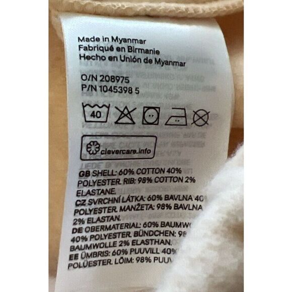 H&M Womens Sz X-Small Sweatshirt Drawstring Crop Peach - Picture 7 of 7